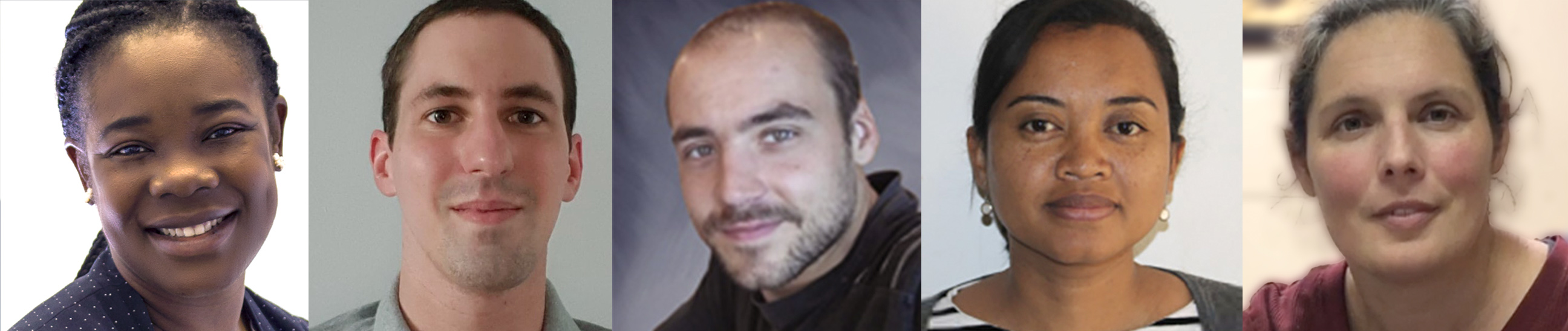 Marion Tétégan Simon, directrice de recherche; Thibaut Peterlini, microbiologiste; Laurent Daou, biologiste; Irina Randriantiana et Agnès Bardon-Albaret